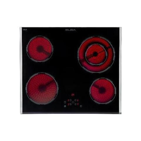 Elba Cooker Hob |  Vitro Cooker Hob E345-005SS 60cm with 4 Hi-Light Zones and Auto-Safety Off  - deluxe.com.ng