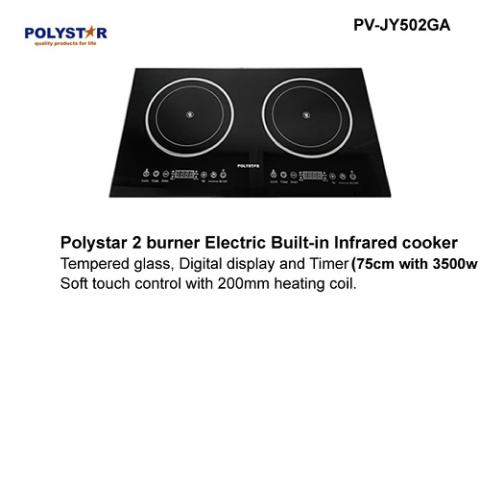  Polystar 2 Burners Built-In Electric Gas Hob | PV-JY502GA - deluxe.com.ng