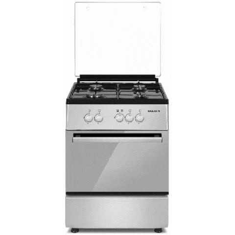 MAXI Gas Cooker 60 * 60 4B Basic Black Grey - deluxe.com.ng