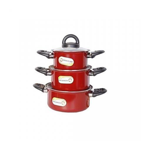  Ultimate Ash Non-Stick Pot Set- 6 Pieces- Multicolour - deluxe.com.ng