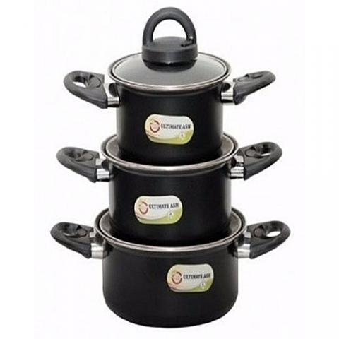 Ultimate Ash 3Pcs Non Stick Pot Set - deluxe.com.ng